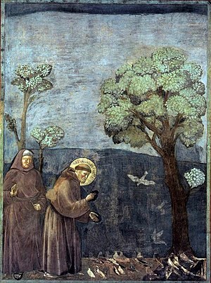 Frans av Assisi taler til fuglene, av Giotto..jpg