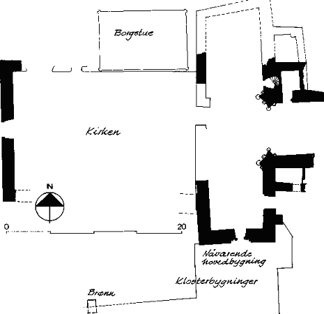 Rein klosterruin ligger i dag p&#229; tunet til Rein g&#229;rd. Portalen mot syd er bygget inn i g&#229;rdens hovedbygning. Etter oppm&#229;ling av Arne Berg, 1969