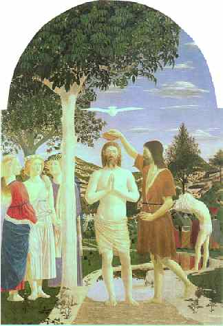 Herrens d&#229;p malt av Piero Della Francesca