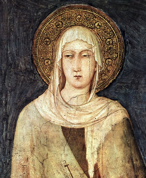 Simone Martini (1280/85-1344): Den hellige Margareta av Ungarn (detalj) (1318), freske i den nedre basilikaen San Francesco i Assisi