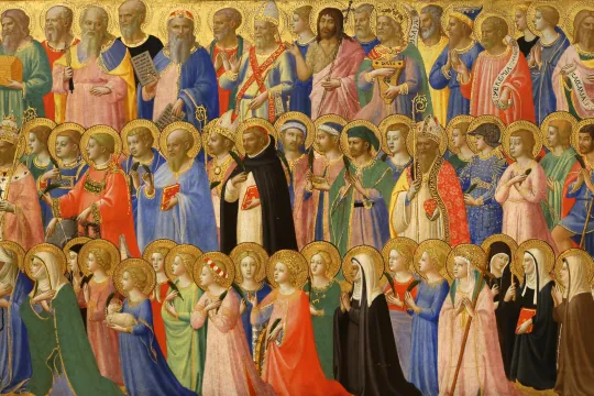 Maleri av helgener i himmelen