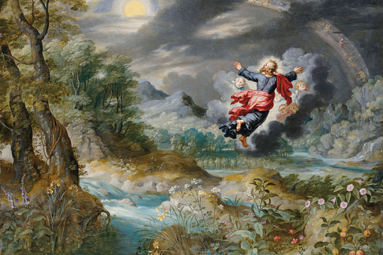 Maleriet «Gud skaper solen og månen» av Jan Brueghel den yngre (1601–1678).