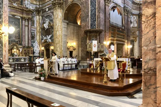 Biskop Bernt Eidsvig feirer Festemessen ved Olavsalteret i 2021. 