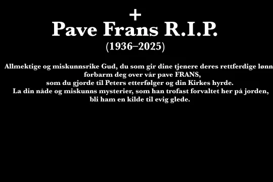 Forsidebilde april pave Frans død