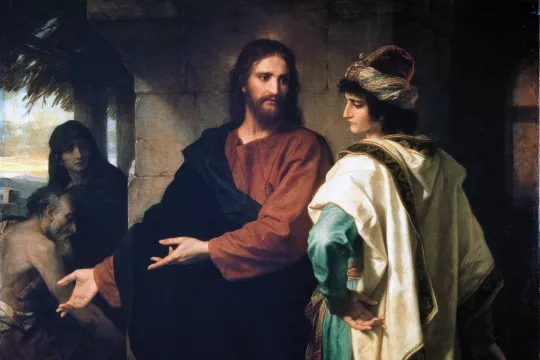Heinrich Hofmanns maleri av Jesus og den rike mannen