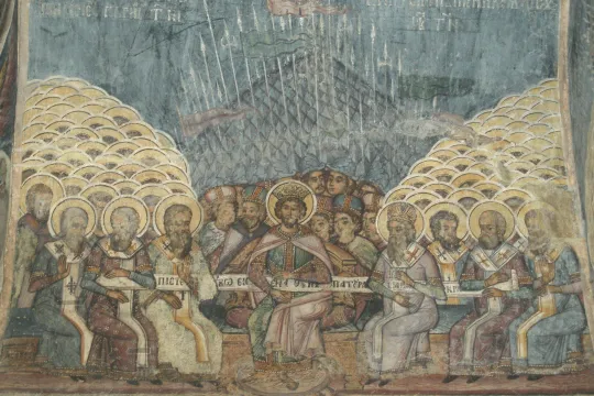 Veggmaleri av det første konsilet i Nikea