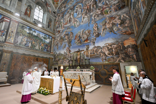 Pave Leo XIV feirer messe i Det sixtinske kapell