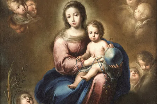 Domingo Martínez' maleri av Vår Frue av Rosenkransen