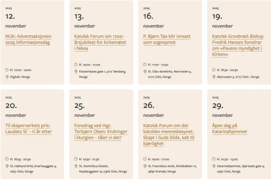 Arrangementer i kalenderen på katolsk.no