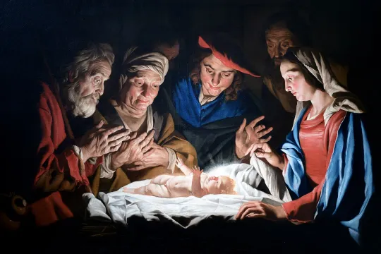 1600-tallsmaleriet Hyrdenes tilbedelse av Matthias Stom