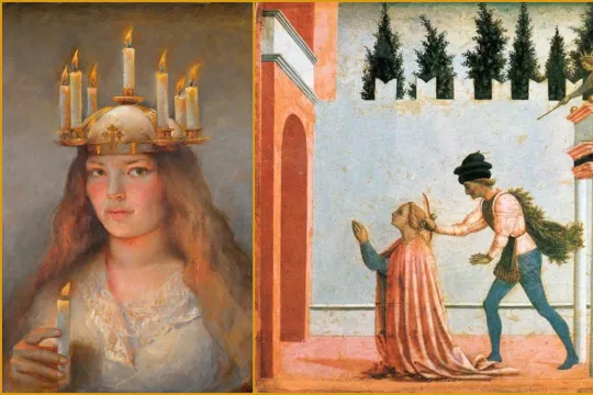 To malerier av Santa Lucia satt sammen