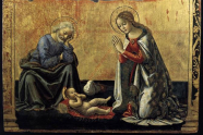 Maleri av den hellige familie (Jesus, Maria og Josef) av Domenico Ghirlandaio
