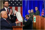 President Trump, J.D. Vance og amerikanske biskoper