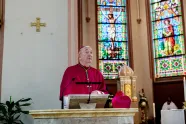 Biskop Bernt Eidsvig kunngjlør sin avgang i St. Olav domkirke, Oslo, 16. juli 2025. 