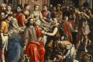 Maerten de Vos' maleri av Jesus ved bryllupet i Kana