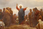 Henrik Olriks maleri av Jesus som forkynner