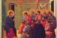Duccio di Buoninsegnas maleri av Jesu avskjedstale til apostlene