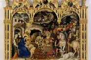 «De hellige tre kongers tilbedelse» (1423), altertavle av Gentile da Fabriano  (1370–1427). 