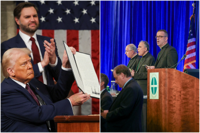 President Trump, J.D. Vance og amerikanske biskoper
