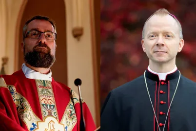 To portretter av biskop Erik Varden og biskop Fredrik Hansen