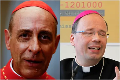 Kardinal Victor Manuel Fernandez og biskop Stephan Ackermann