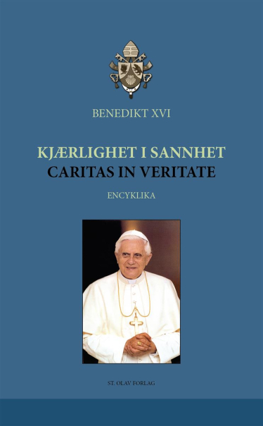 Forsiden av den norske bokutgaven til pave Benedikt XVIs encyklika Caritas in veritate