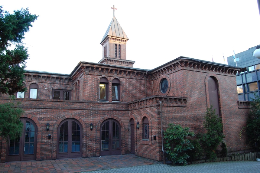 Utsiden av St. Ansgar kirke i Kristiansand