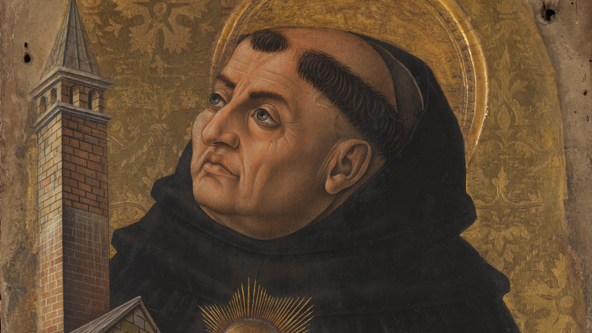 Carlo Crivellis maleri av den hellige Thomas Aquinas
