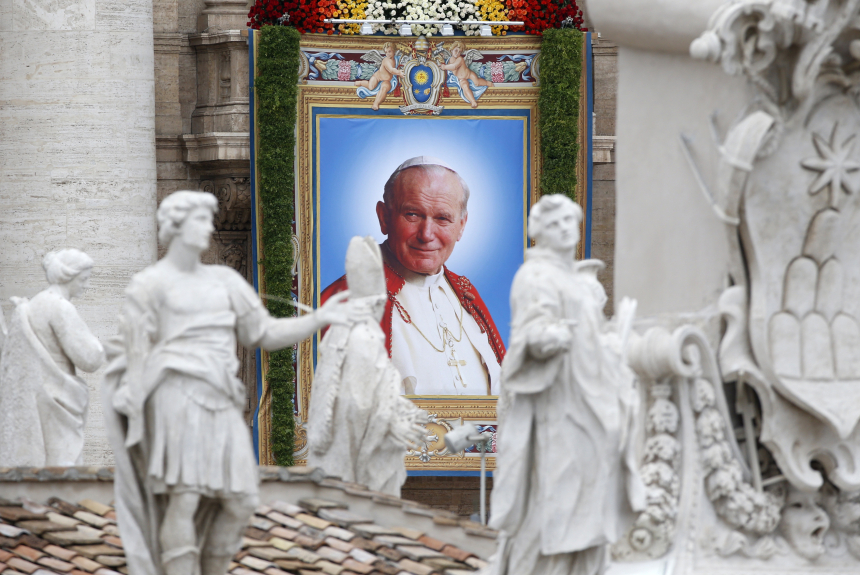 Bilde av pave Johannes Paul II i anledning hans kanonisering (helligkåring)