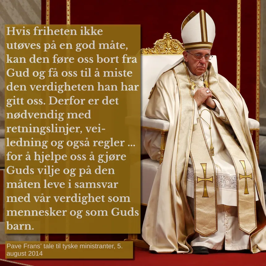 Pave Frans-sitat mandag 24. mars 2025