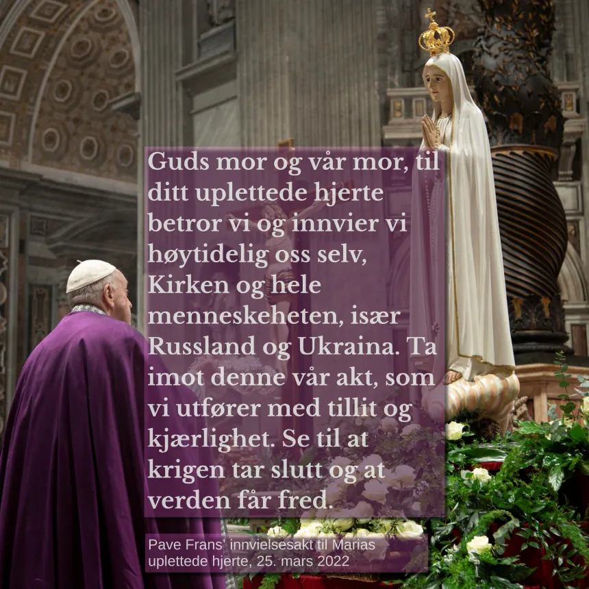 Pave Frans-sitat tirsdag 25. mars 2025