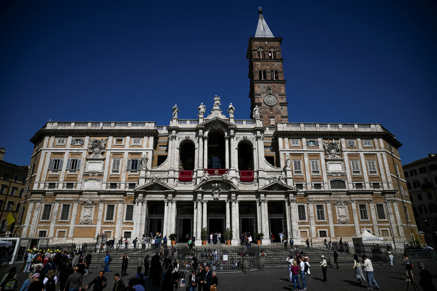 Fasaden av basilikaen Santa Maria Maggiore i Roma