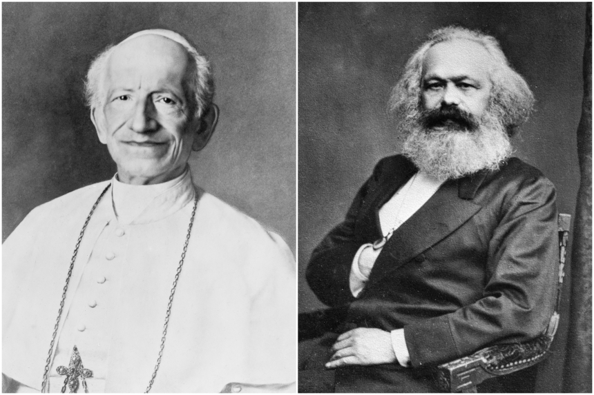 Pave Leo XIII og Karl Marx