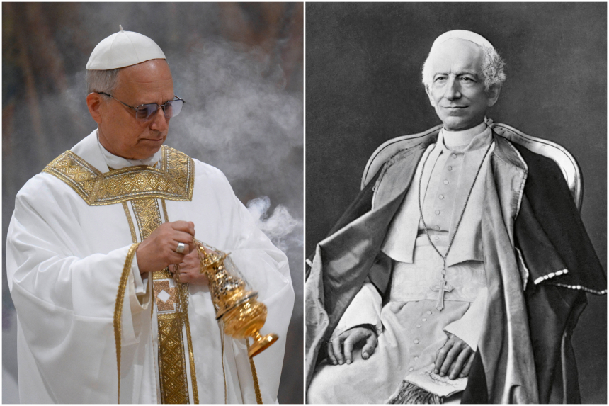 Pave Leo XIV og pave Leo XIII