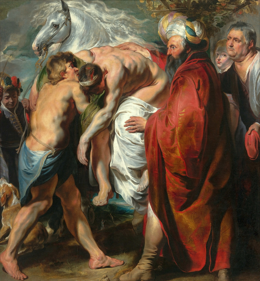 Jacob Jordaens maleri av den barmhjertige samaritan