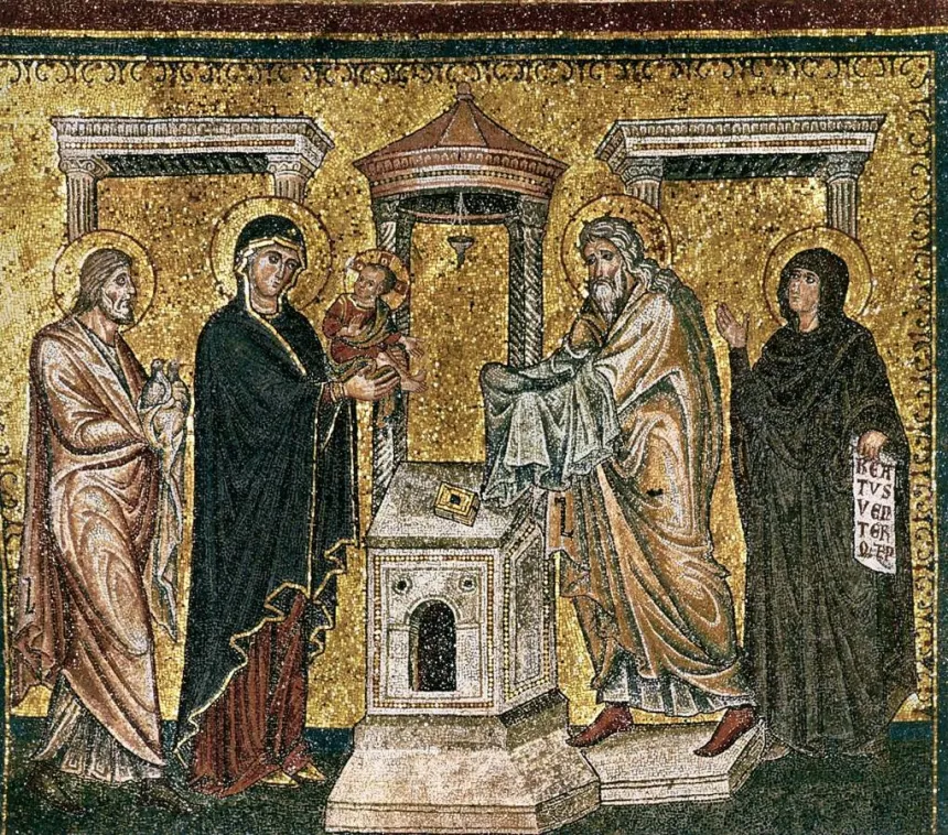 Jacopo Torritis mosaikk av Herrens fremstilling i templet
