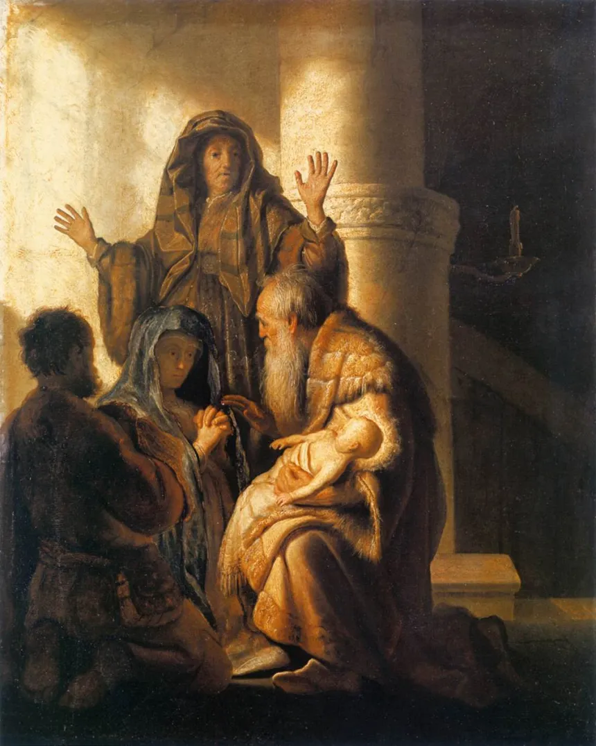 Rembrandts maleri av Simon og Anna i templet