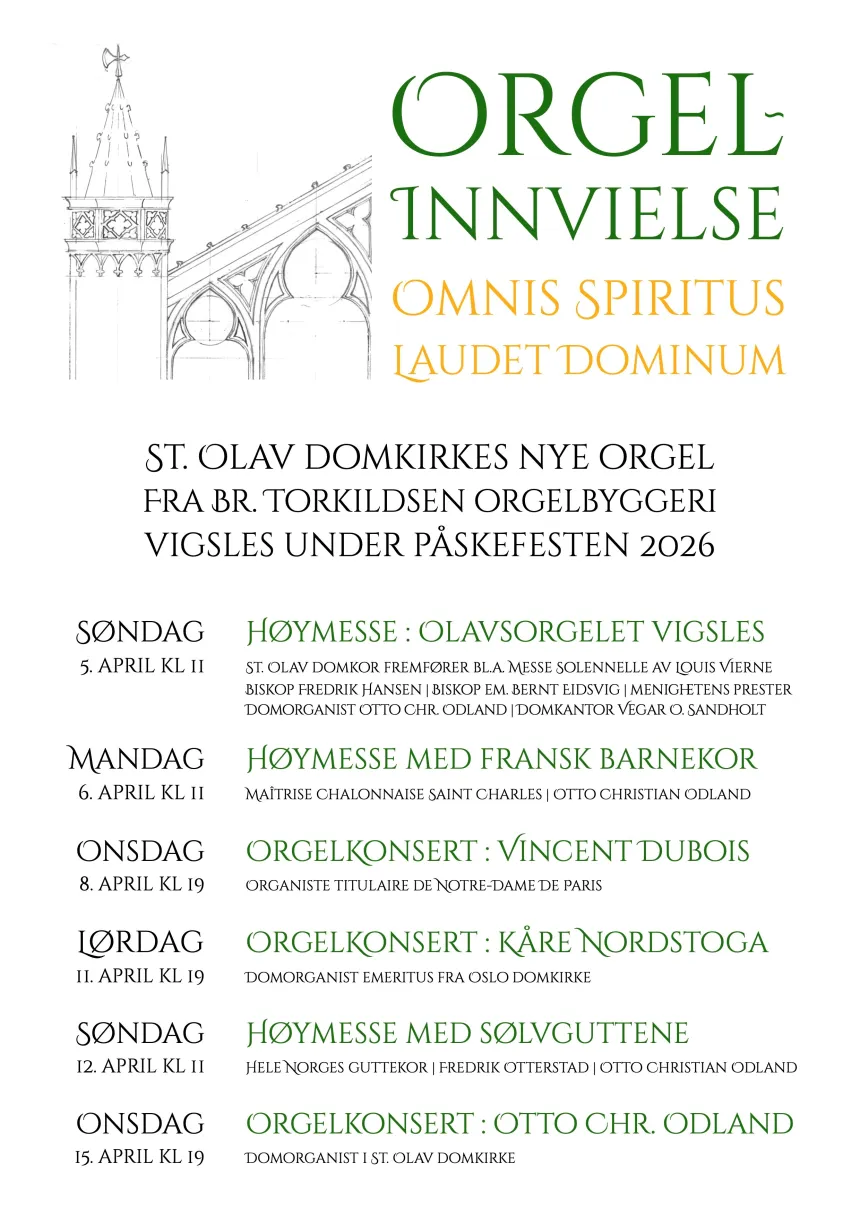 Program ved innvielsen av Olavsorgelet