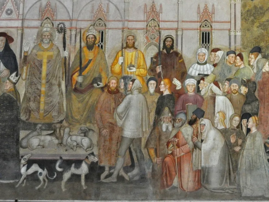 Andrea di Bonaiutos freske av Guds folk i basilikaen Santa Maria Novella