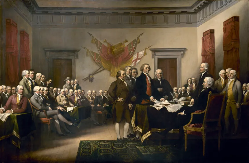 John Trumbulls maleri av den amerikanske uavhengighetserklæringen