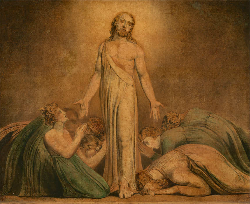William Blakes maleri av Jesus som viser seg for apostlene etter oppstandelsen