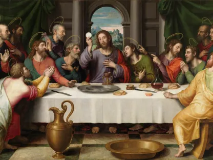 Maleri av Jesus og apostlene under den siste nattverd