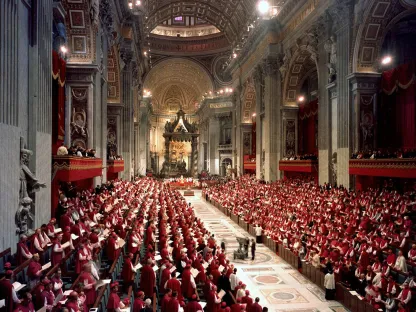 Innsiden av Peterskirken under Det annet Vatikankonsil