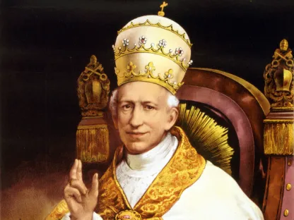 Portrett av pave Leo XIII med pavelig tiara