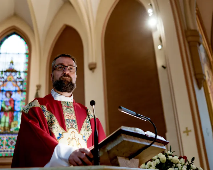 Mgr. Fredrik Hansen i St. Olav domkirke i Oslo