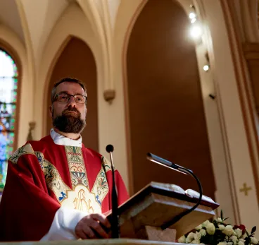 Mgr. Fredrik Hansen i St. Olav domkirke, Oslo. 