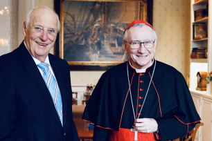 Kardinalstatssekretær Pietro Parolin i audiens hos kong Harald fredag 17. januar 2025. 