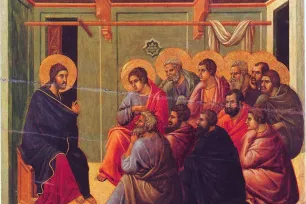 Duccio di Buoninsegnas maleri av Jesu avskjedstale til apostlene