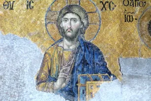 Mosaikk av Jesus Kristus i Hagia Sofia i Istanbul