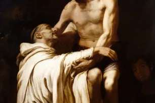 Francesc Ribaltas maleri av Kristus og Sankt Bernhard